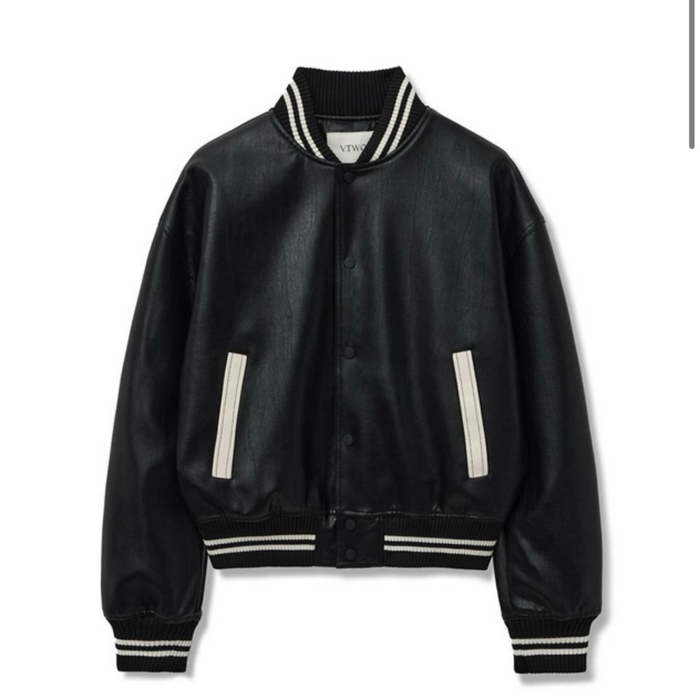 Vegan Leather Jacket / Jumper - Black - Like New - Medium